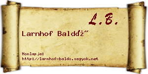 Larnhof Baldó névjegykártya